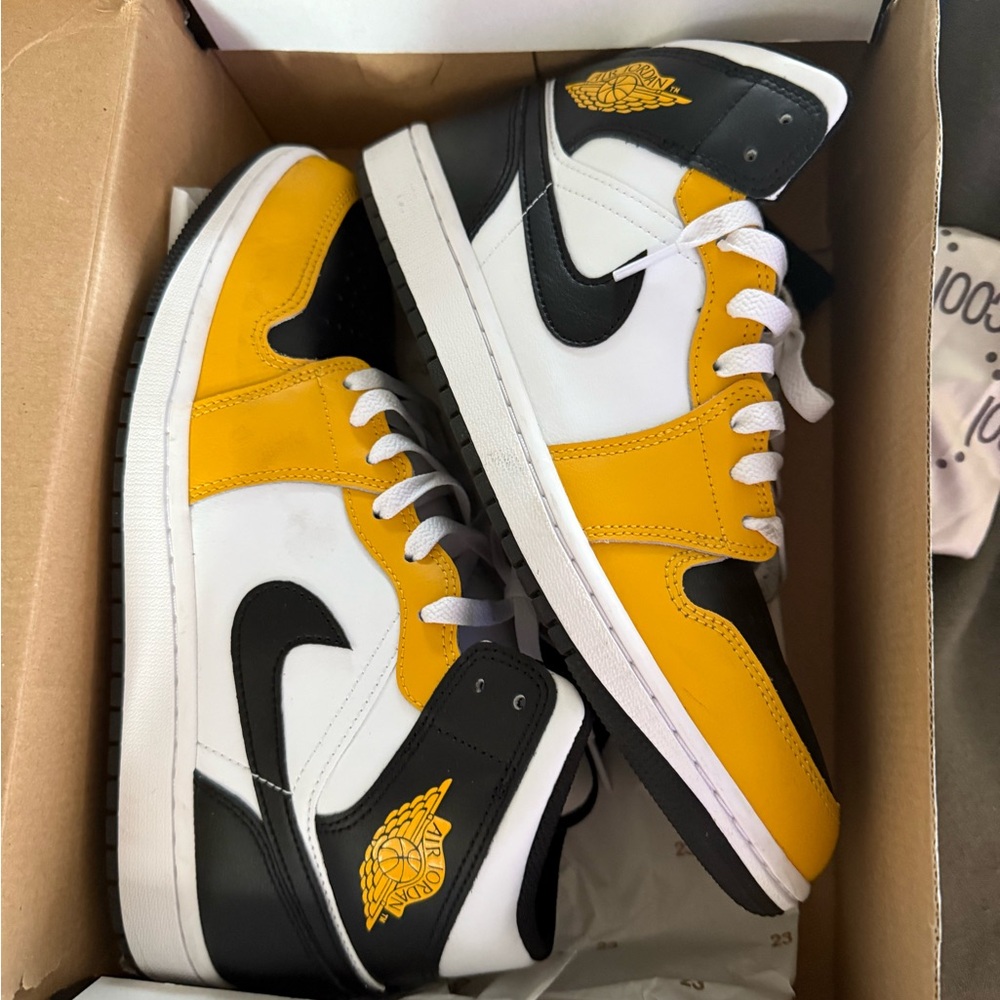 Nike Black and Yellow High-Top Sneakers